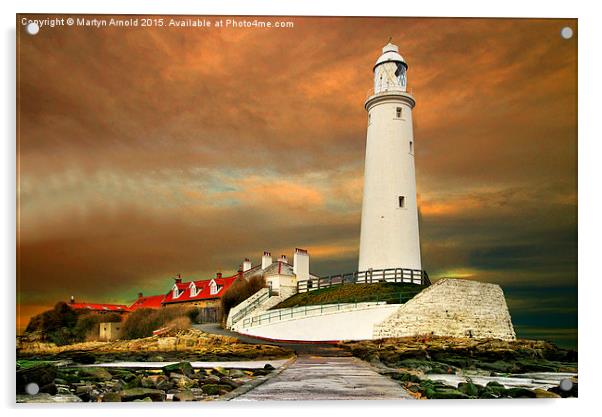 Saint Mary's Lighthouse Acrylic by Martyn Arnold