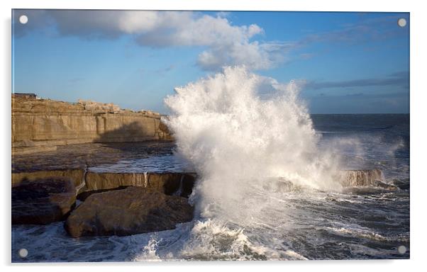 Stormy Portland Bill Acrylic by Mark Godden