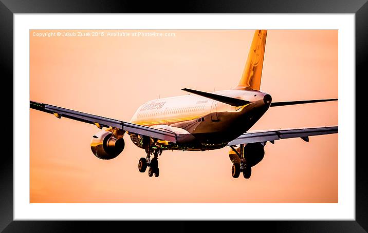  Aircraft Sunset Framed Mounted Print by Jakub Zurek
