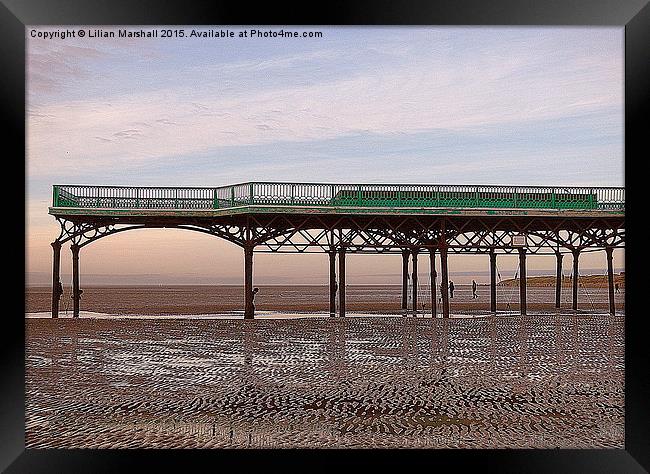  St Annes wrought Iron Pier. Framed Print by Lilian Marshall