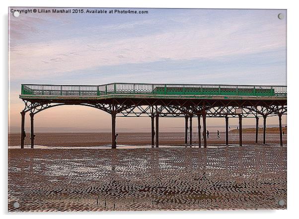  St Annes wrought Iron Pier. Acrylic by Lilian Marshall