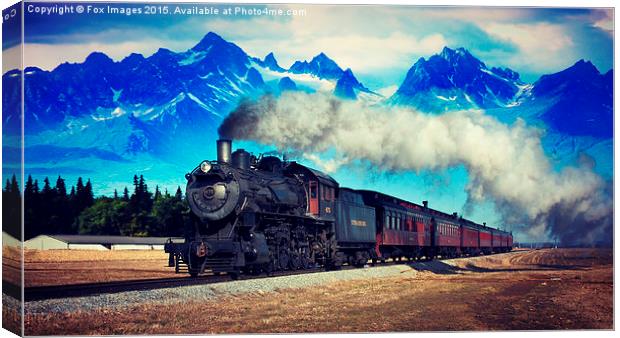  Steam train and mountains Canvas Print by Derrick Fox Lomax