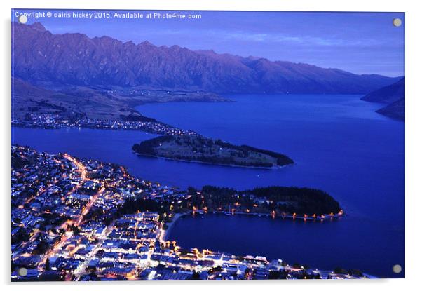 Queenstown at night Acrylic by cairis hickey