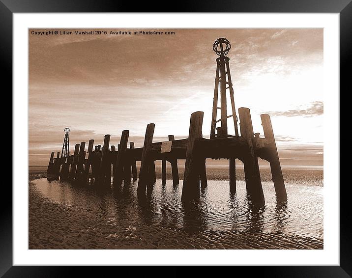  St Annes Pier in Sepia.  Framed Mounted Print by Lilian Marshall