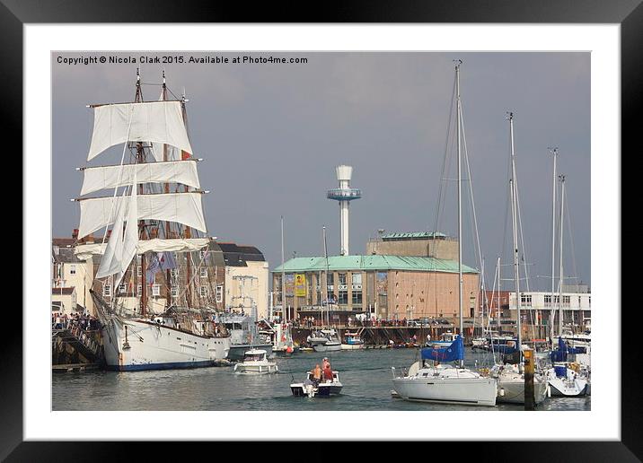 Tall Ship at Weymouth Framed Mounted Print by Nicola Clark