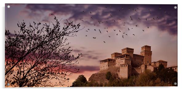  Fortress at sunset   Acrylic by Guido Parmiggiani