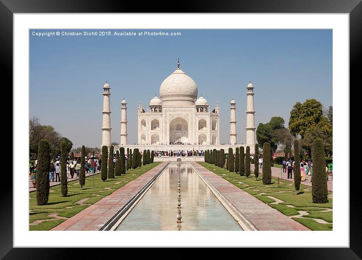  Taj Mahal, India, Agra Framed Mounted Print by Christian Dichtl