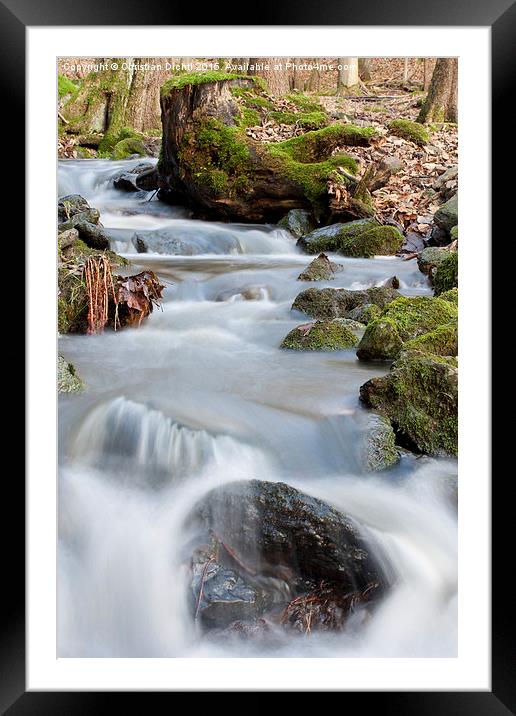  Flieden, Hessen, Germany, Creek, Water, Flow Framed Mounted Print by Christian Dichtl