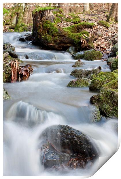  Flieden, Hessen, Germany, Creek, Water, Flow Print by Christian Dichtl