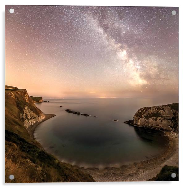  The Milky way over Man O War cove  Acrylic by Shaun Jacobs