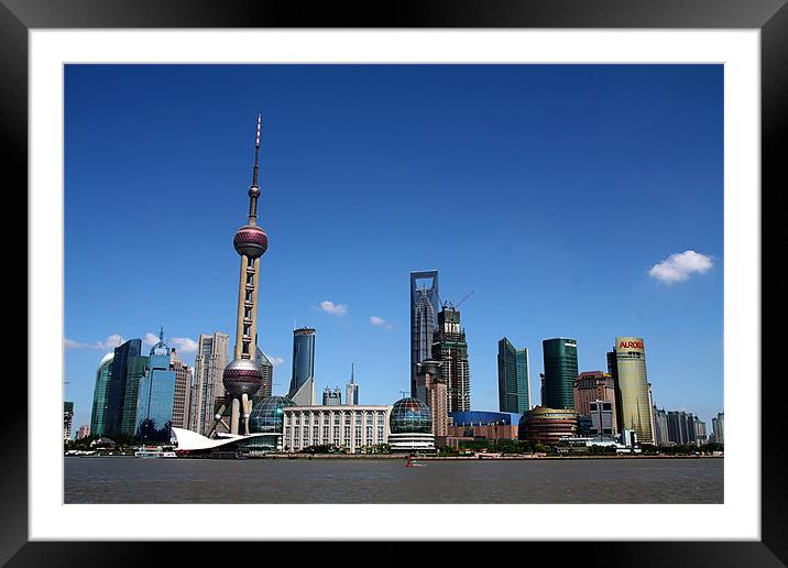 Pudong Skyline-Shanghai Framed Mounted Print by Jim Leach