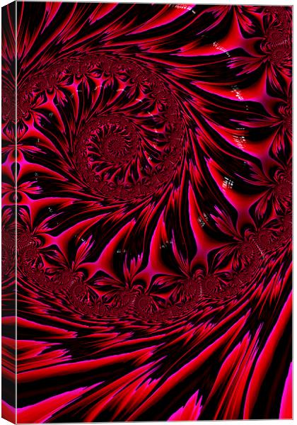 Red Brocade Canvas Print by Steve Purnell