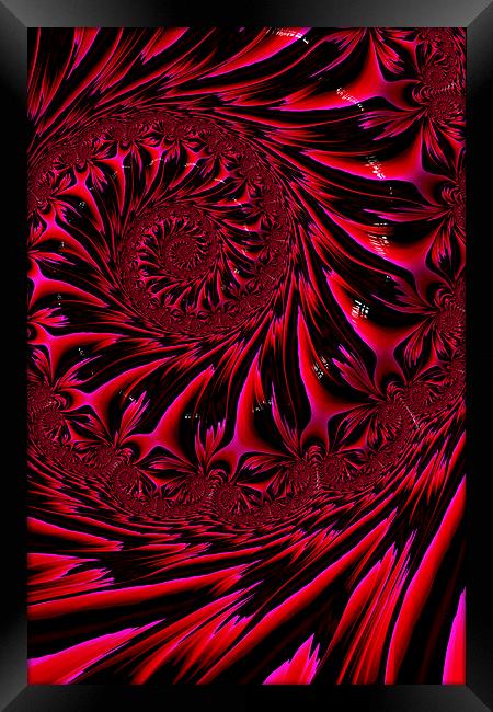 Red Brocade Framed Print by Steve Purnell