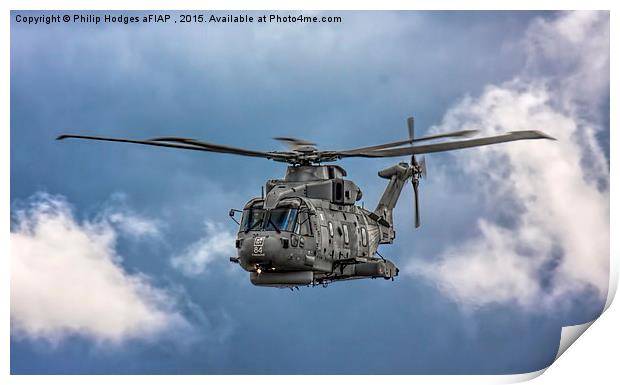  Agusta Merlin Helicopter Print by Philip Hodges aFIAP ,