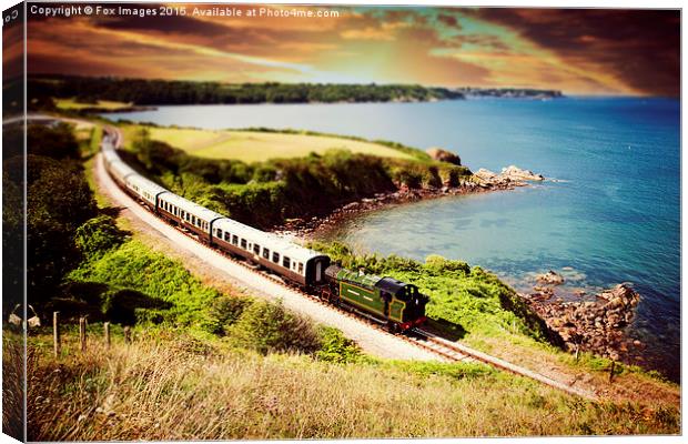  Steam train and the sea Canvas Print by Derrick Fox Lomax