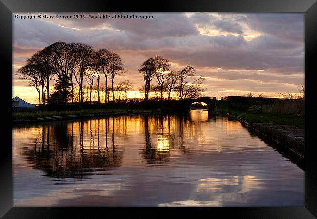 Sunset On The Lancaster Canal Framed Print by Gary Kenyon