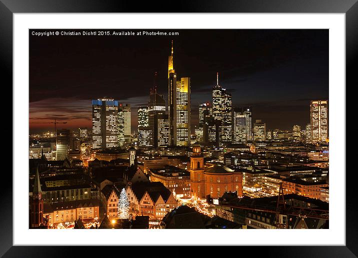  Frankfurt, Germany, Skyline Framed Mounted Print by Christian Dichtl