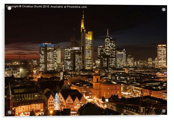  Frankfurt, Germany, Skyline Acrylic by Christian Dichtl