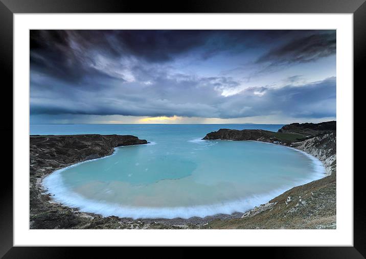 Lulworth cove Dorset on a winter morning  Framed Mounted Print by Shaun Jacobs
