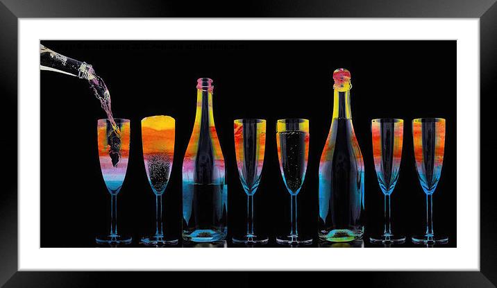 Happy New Year toast with champagne  Framed Mounted Print by sylvia scotting
