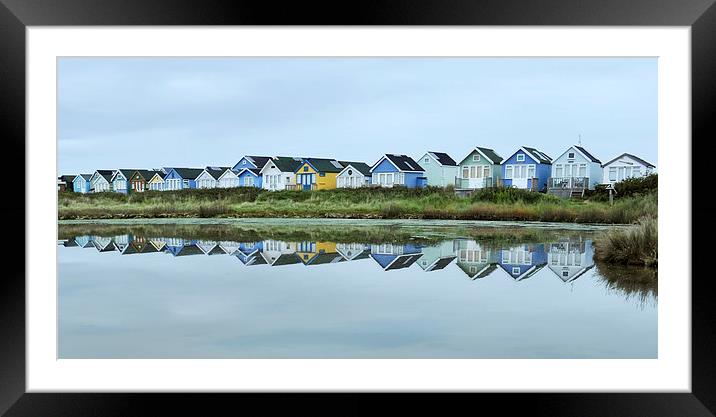 Beach huts reflected  Framed Mounted Print by Shaun Jacobs