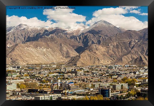  View Over Lhasa City Framed Print by colin chalkley