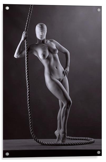Nude with rope. Acrylic by David Hare