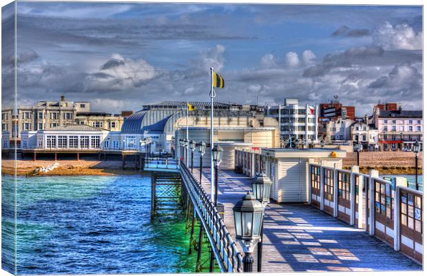 Worthing Pier and Promenade Canvas Print by Malcolm McHugh