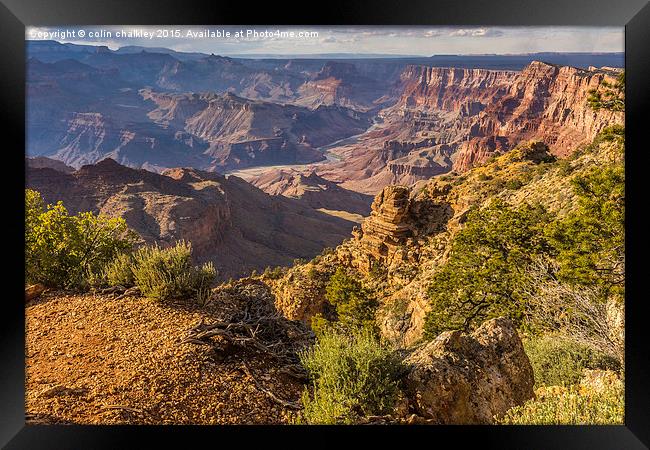  Sunset in the Grand Canyon - Southern Rim Framed Print by colin chalkley