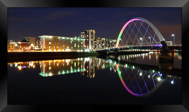 Glasgow Clyde Arc Bridge at Twilight Framed Print by Maria Gaellman