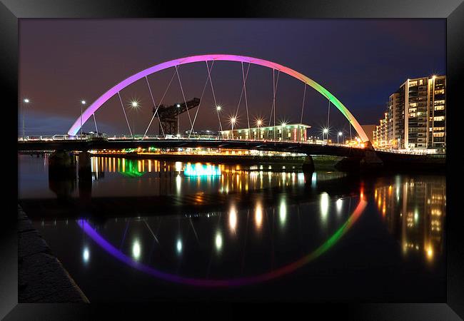 Glasgow Clyde Arc Bridge at Twilight Framed Print by Maria Gaellman