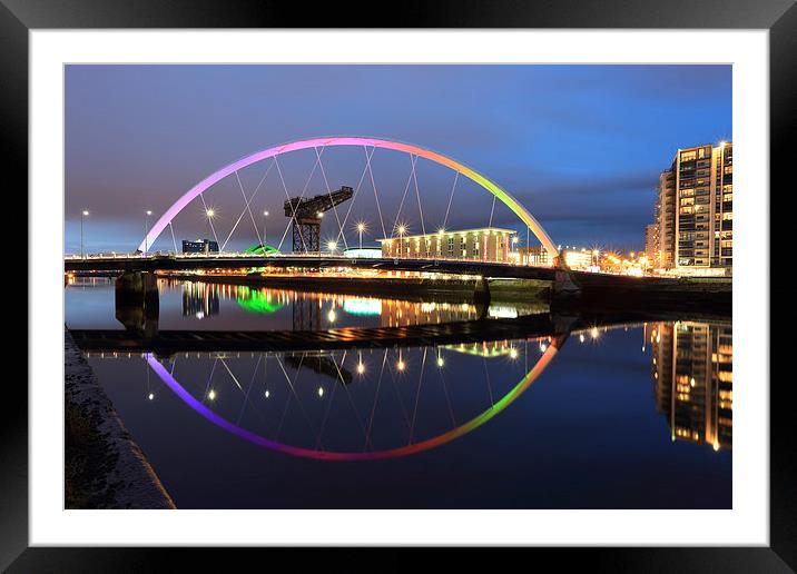Glasgow Clyde Arc Bridge at Sunset Framed Mounted Print by Maria Gaellman