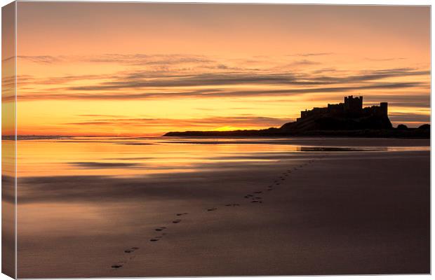  Bamburgh - Footprints Canvas Print by Northeast Images