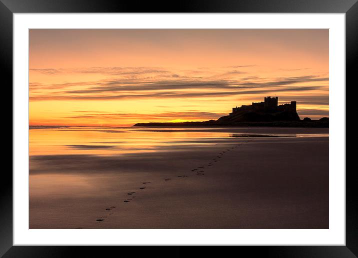  Bamburgh - Footprints Framed Mounted Print by Northeast Images