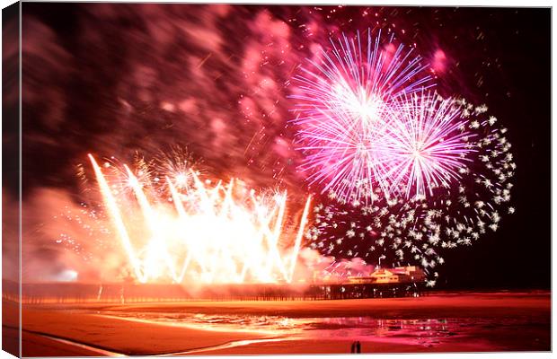  Blackpool Fireworks Canvas Print by Gregg Howarth