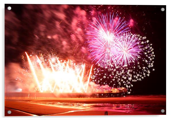  Blackpool Fireworks Acrylic by Gregg Howarth