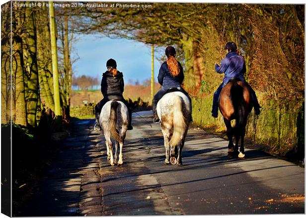  Countryside horse riders Canvas Print by Derrick Fox Lomax