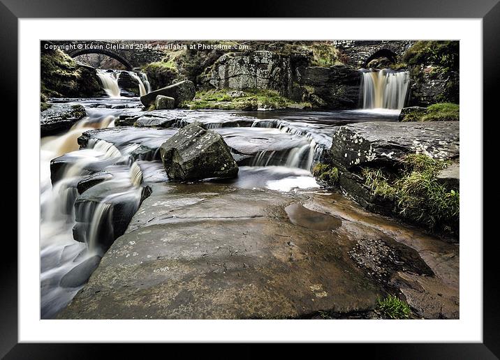  Waterfall at the 3 Shires Framed Mounted Print by Kevin Clelland
