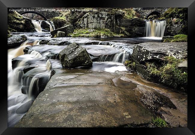 Waterfall at the 3 Shires Framed Print by Kevin Clelland