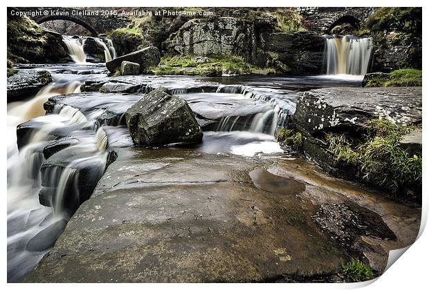  Waterfall at the 3 Shires Print by Kevin Clelland