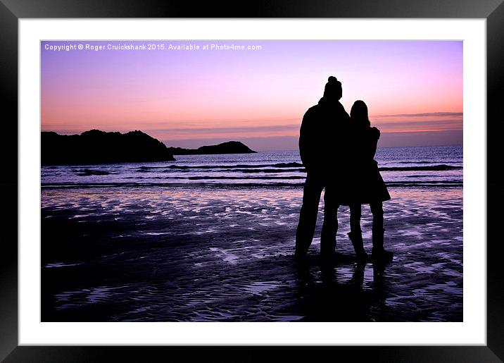  Sunset in North Wales, Newborough Framed Mounted Print by Roger Cruickshank