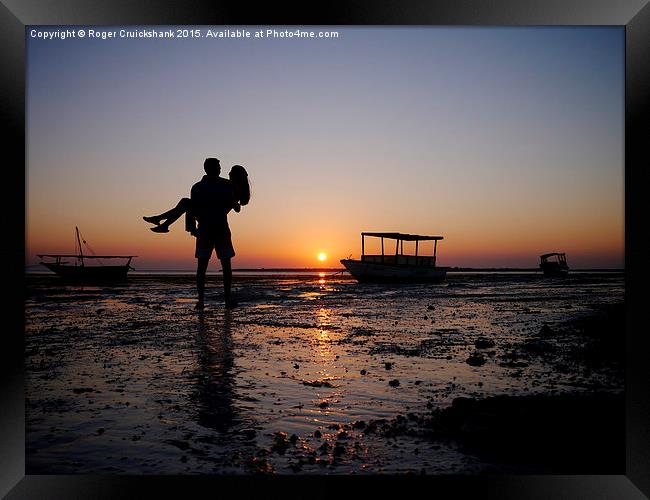  Sunset in Zanzibar. Framed Print by Roger Cruickshank