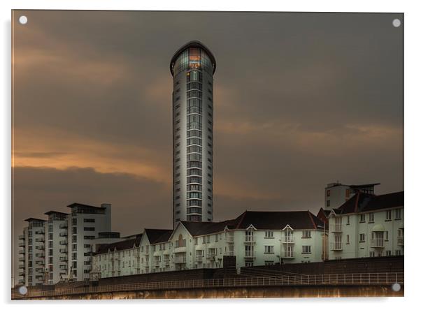  Meridian Tower Acrylic by Leighton Collins