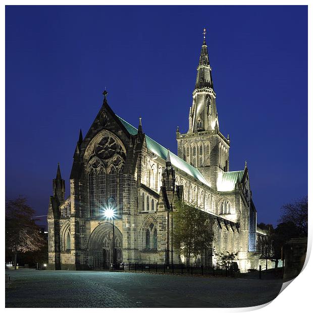 Glasgow Cathedral at Twilight Print by Maria Gaellman