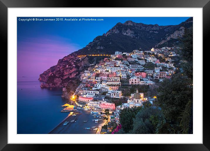  Twilight over Positano Framed Mounted Print by Brian Jannsen