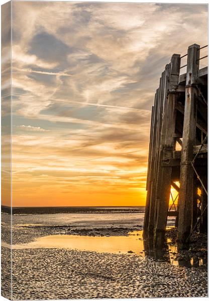 End of the Pier Sunset Canvas Print by Malcolm McHugh