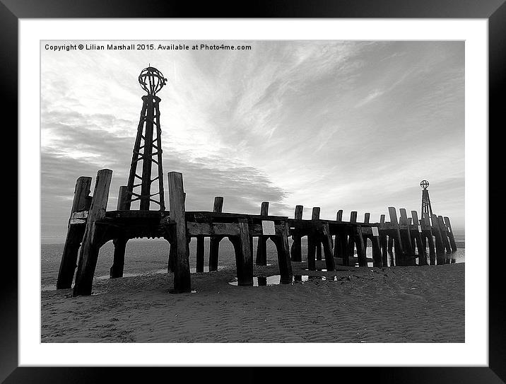  St Annes Pier in Black and White  Framed Mounted Print by Lilian Marshall
