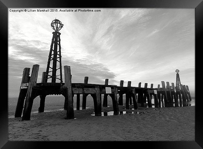  St Annes Pier in Black and White  Framed Print by Lilian Marshall