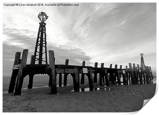  St Annes Pier in Black and White  Print by Lilian Marshall