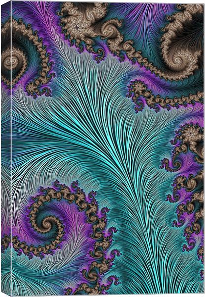 Aqua Fronds Canvas Print by Steve Purnell